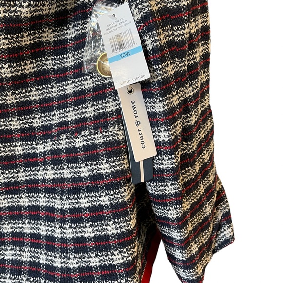 Court & Rowe Satin Trim Plaid Tweed Blazer (Plus Size) - NEW - Picture 4 of 10